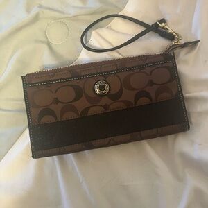 Coach Brown and Black Wristlet